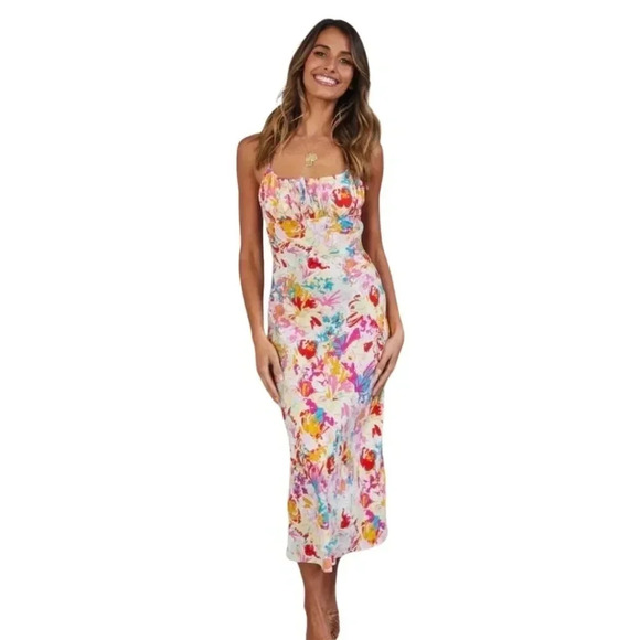 Seven Wonders Lori Midi Dress NWT | Floral | Size L - Picture 1 of 13
